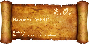 Maruncz Orbó névjegykártya